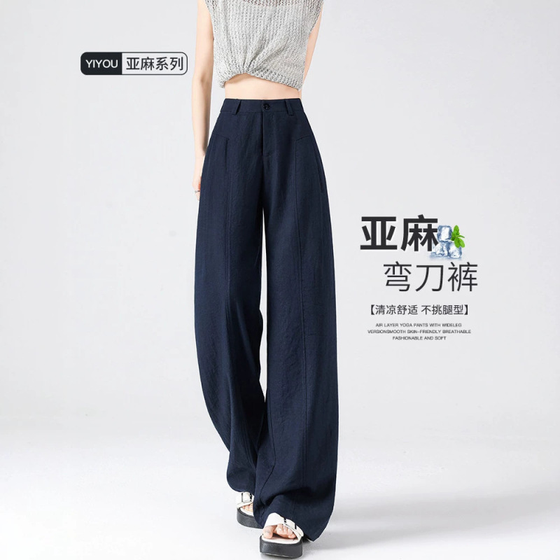 Linen Wide-Leg Pants for Women, Spring and Summer Thin Straight-Leg Yamamoto Style, 2026 New Drapey Casual Suit Pants Linen Wide-Leg Pants for Women, Spring and Summer Thin Straight-Leg Yamamoto Style, 2026 New Drapey Casual Suit Pants