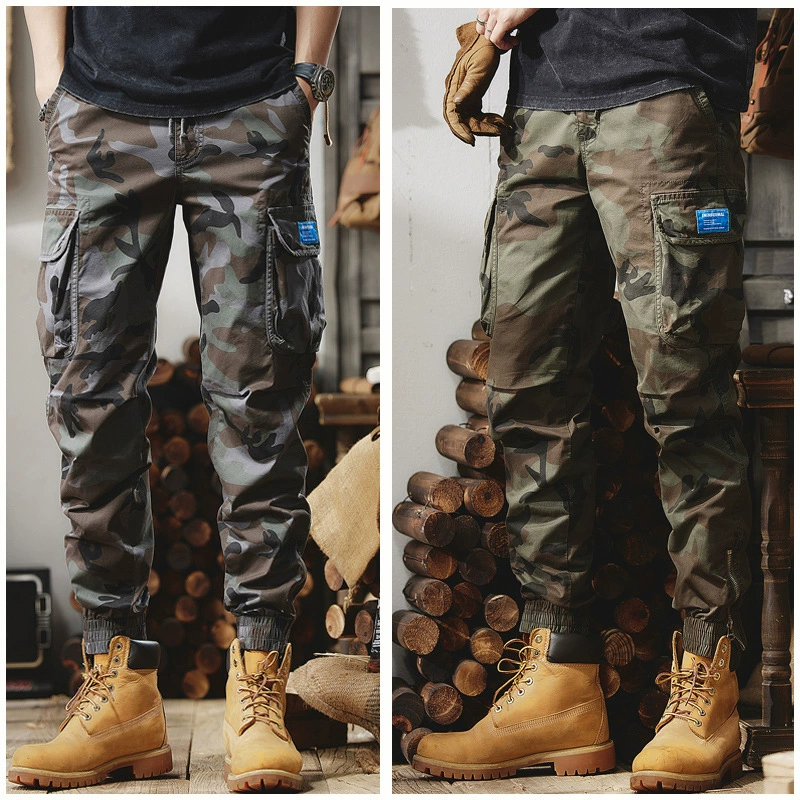 Камуфляжные эластичные летние casual брюки, свободный крой