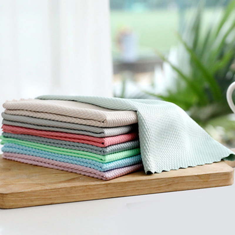 Fish Scale Dish Cloth Kitchen Supplies Dishwashing Cloth Table Household Cleaning Oil-removing Household Hair-free Oil-free Towels