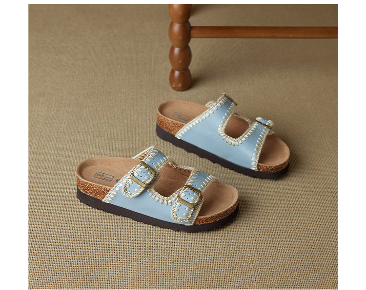 Sandal Birkenstock đế dày hở mũi quai thắt lưng cho nữ — đen chi tiết 22