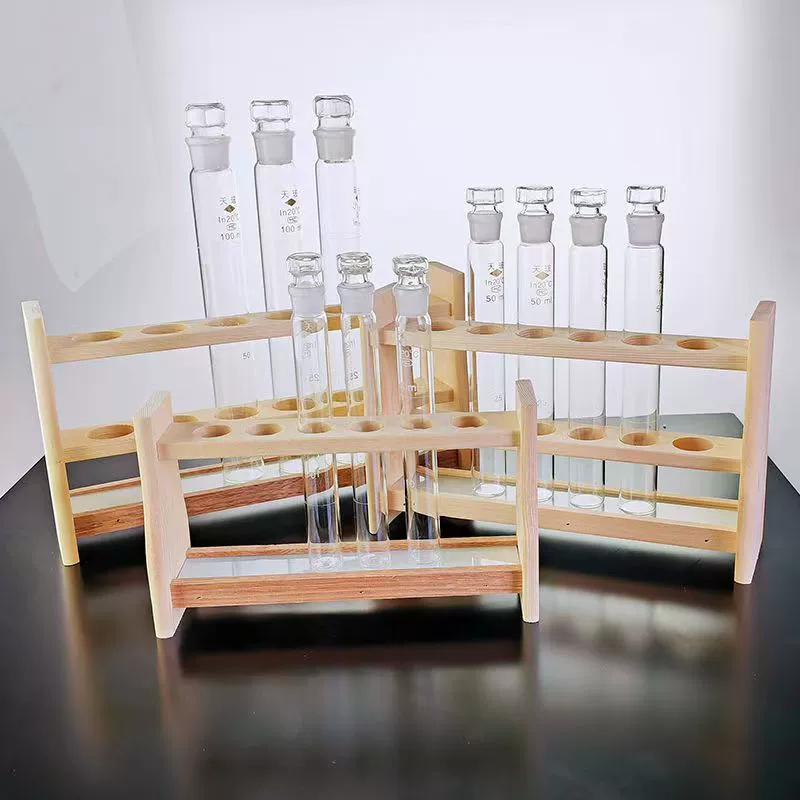Деревянная стойка для пробирок, 6 отверстий, 12 отверстий, деревянная стойка для колориметрических пробирок, 10 мл, 25 мл, 50 мл, 100 мл, обучающий химический эксперимент