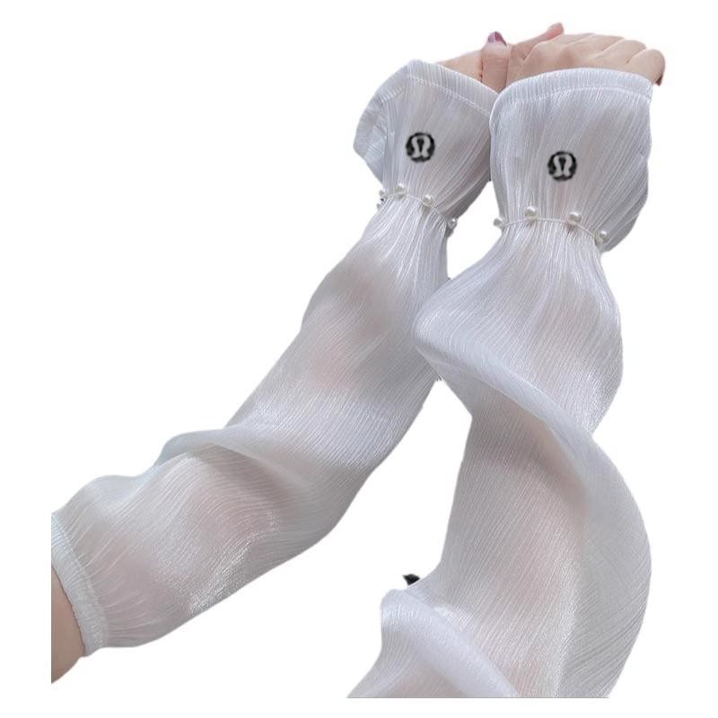 (2개) 공식 LULU RARA 느슨한 태양 보호 얼음 장갑 승마 팔 보호 커버 아이스 실크 슬리브 운전 여름 얇은