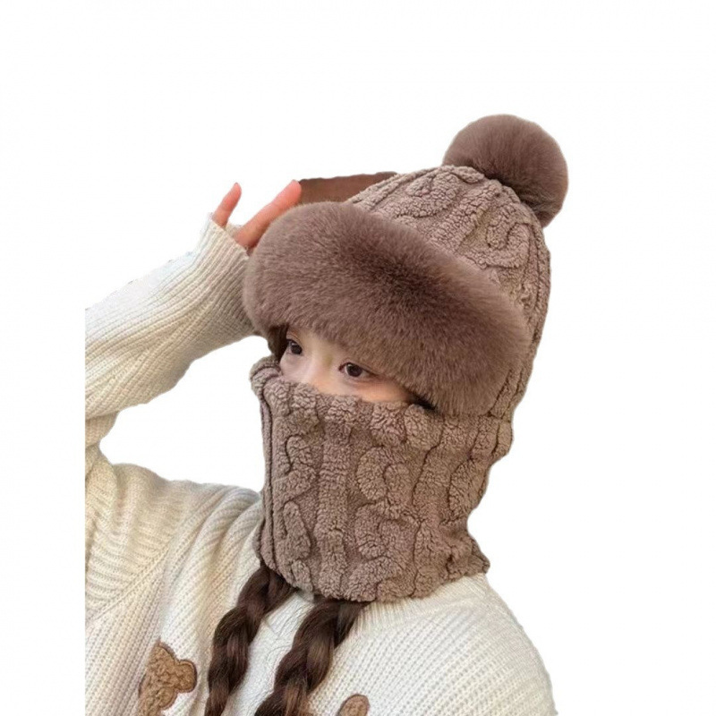 Cappello da donna in lana, autunno e inverno, spesso e freddo, largo, con circonferenza, caldo, snellente, lavorato a maglia, casual_voghion.com