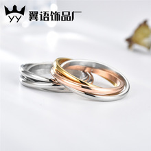 跨境欧美不锈钢戒指三生三世钛钢戒指情侣指环创意几何手饰品批发