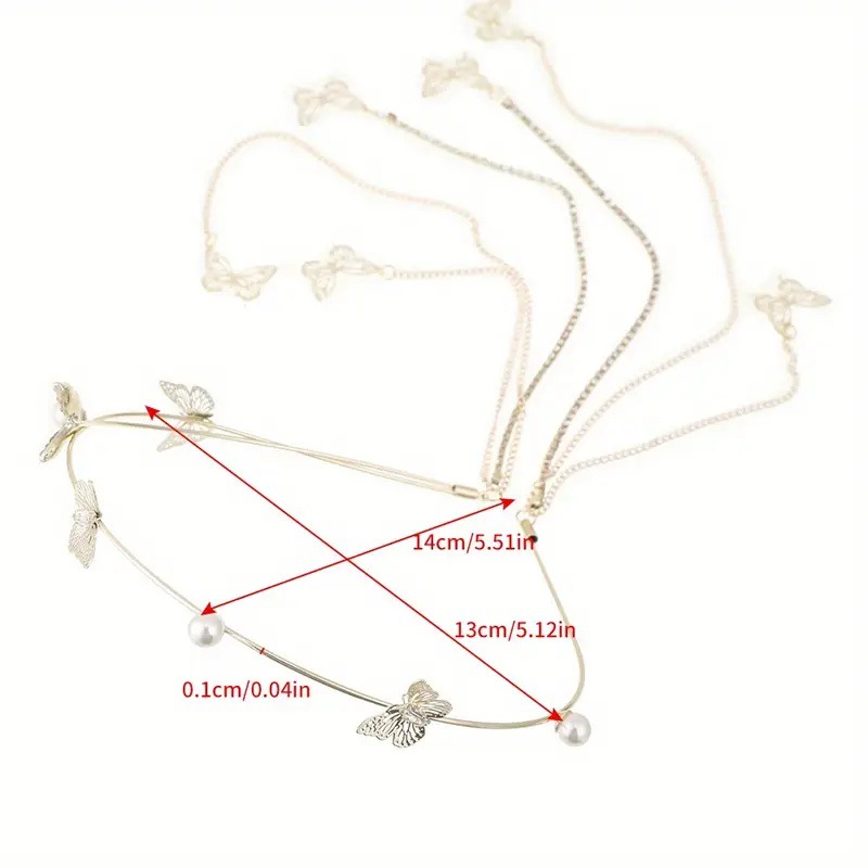 Nuevo diamante de perla mariposa bordilla de diseño de aro de cabello de aleación hecha a mano aro de cabello de alta sensación