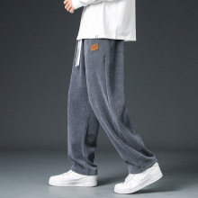 灯芯绒重磅直筒卫裤男士春秋季潮牌潮流运动宽松垂感休闲阔腿裤子