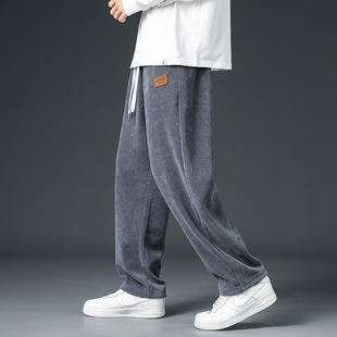 Corduroy Heavy-weight Straight Pants Men's Spring and Autumn Fashion Brand Fashionable Sports Loose Dosing Casual Wide-leg Pants