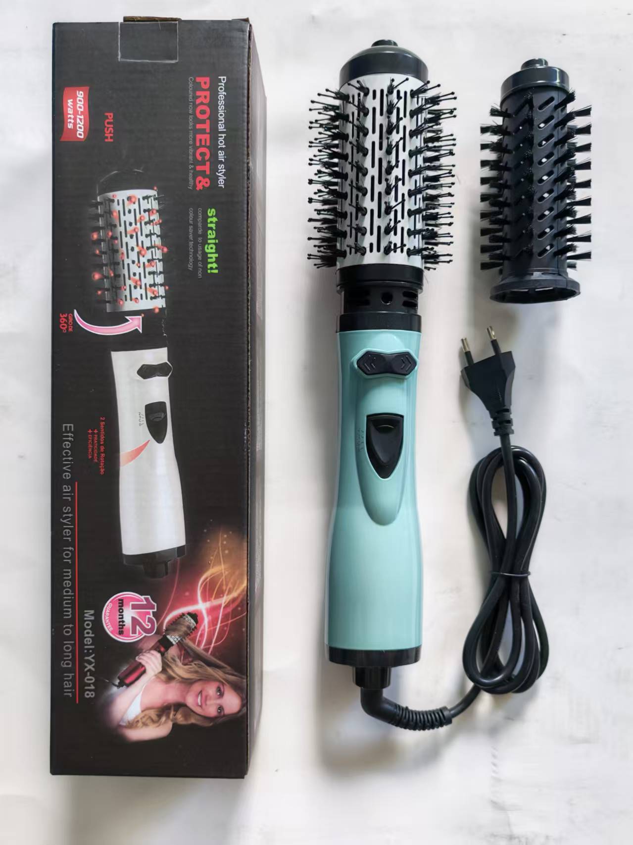 Peine secador de pelo automático transfronterizo para rizar y alisar, peine secador de pelo multifuncional dos en uno, temperatura constante, peine de aire caliente esponjoso y no dañino