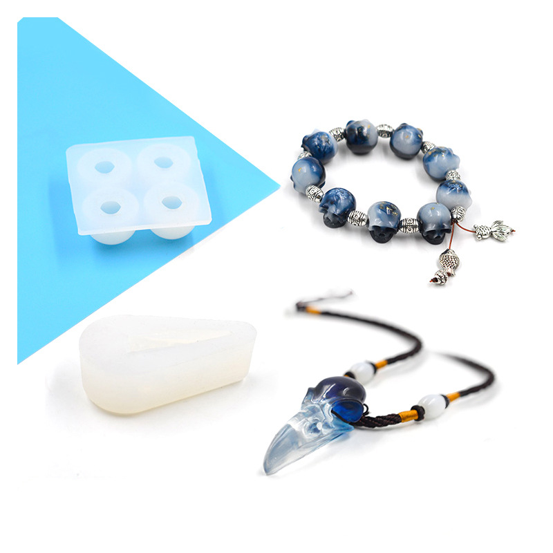 MD3002 骷髏頭骨模具花柬DIY飾項鍊吊墜模具滴膠模具