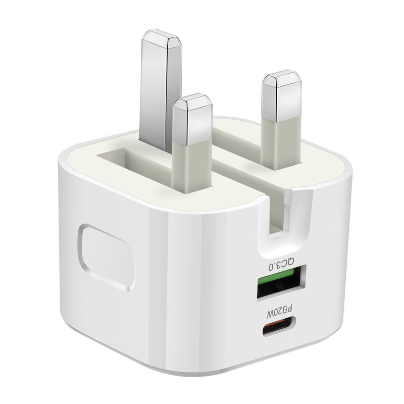 英规折叠脚PD快充充电器英规A+C双口充电头UKCA英规PD+QC3.0适配|undefined