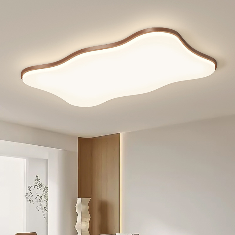 Luz de techo moderna minimalista de patrón de nuez crema viento ultra delgado 2025 nuevo paquete de lámparas de combinación de casa