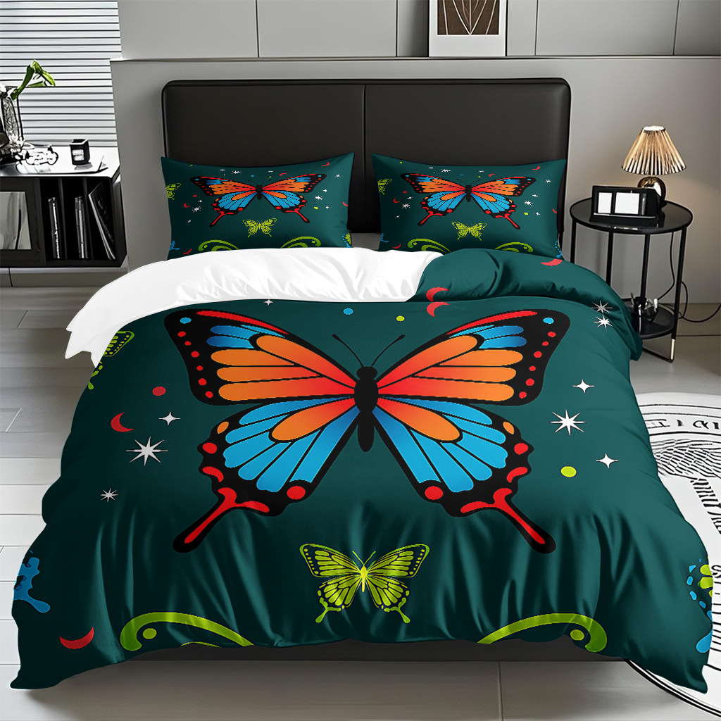 Butterfly series digital print edredón comercio electrónico transfronterizo preferido fuente fábrica adaptada modo TEMU / JIT