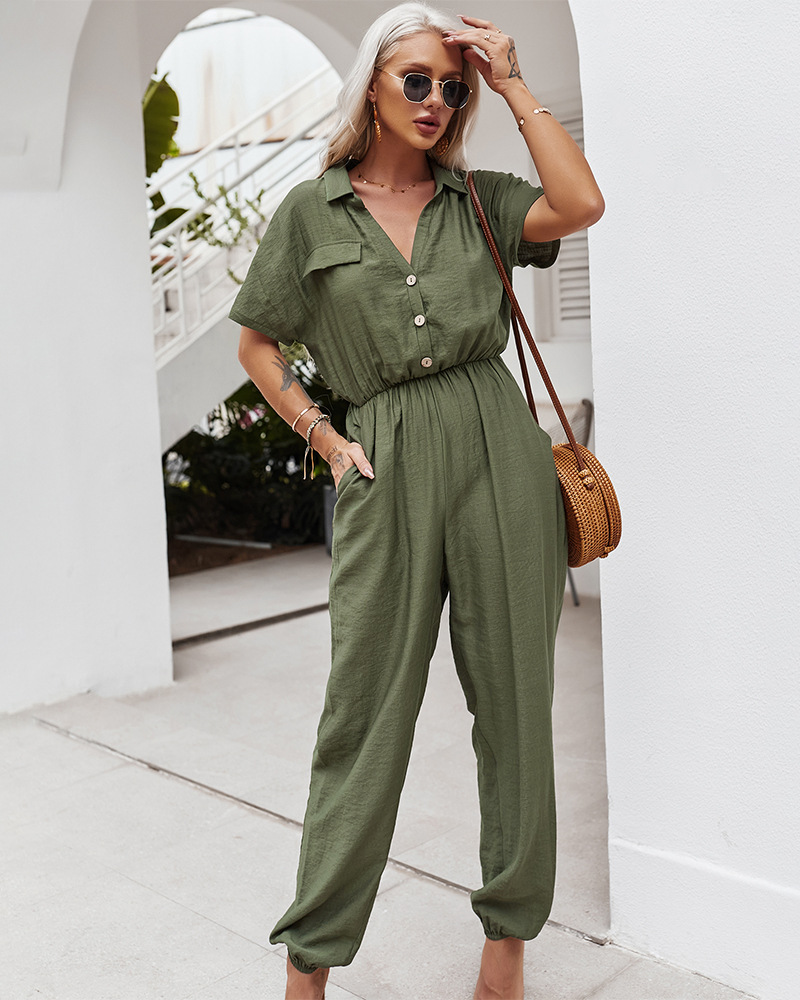 pure color shirt top jumpsuit NSKA21898