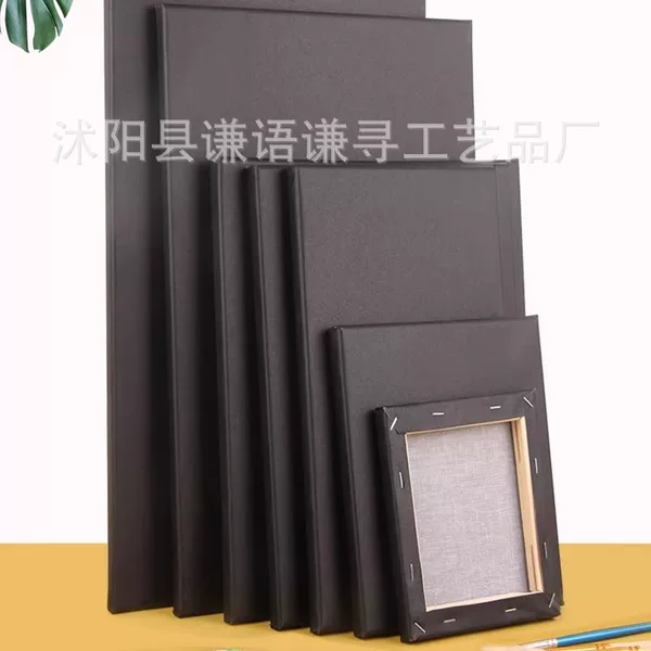 Black Oil Canvas Frame 20*20 Blank Canvas Solid Wood Inner Frame Hand-Painted Graffiti Canvas Framed Texture Picture Frame