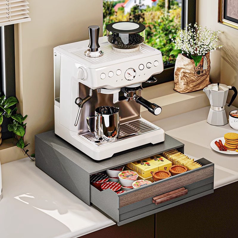 Máquina de café de cápsula automática estante de almacenamiento mesa taza de agua base de cajón de mesa de almacenamiento superior estante de almacenamiento