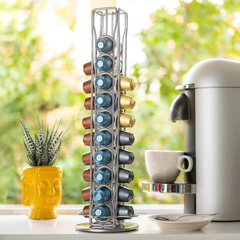 Cross-border Rotating Coffee Rack Nespresso Storage Rack Coffee Capsule Rack nespresso40