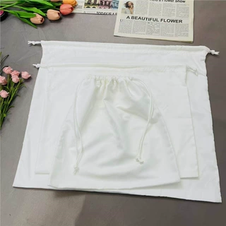白色麂皮绒布包抽绳束口袋旅行内衣内裤抗菌收纳袋鞋子玩具分装袋