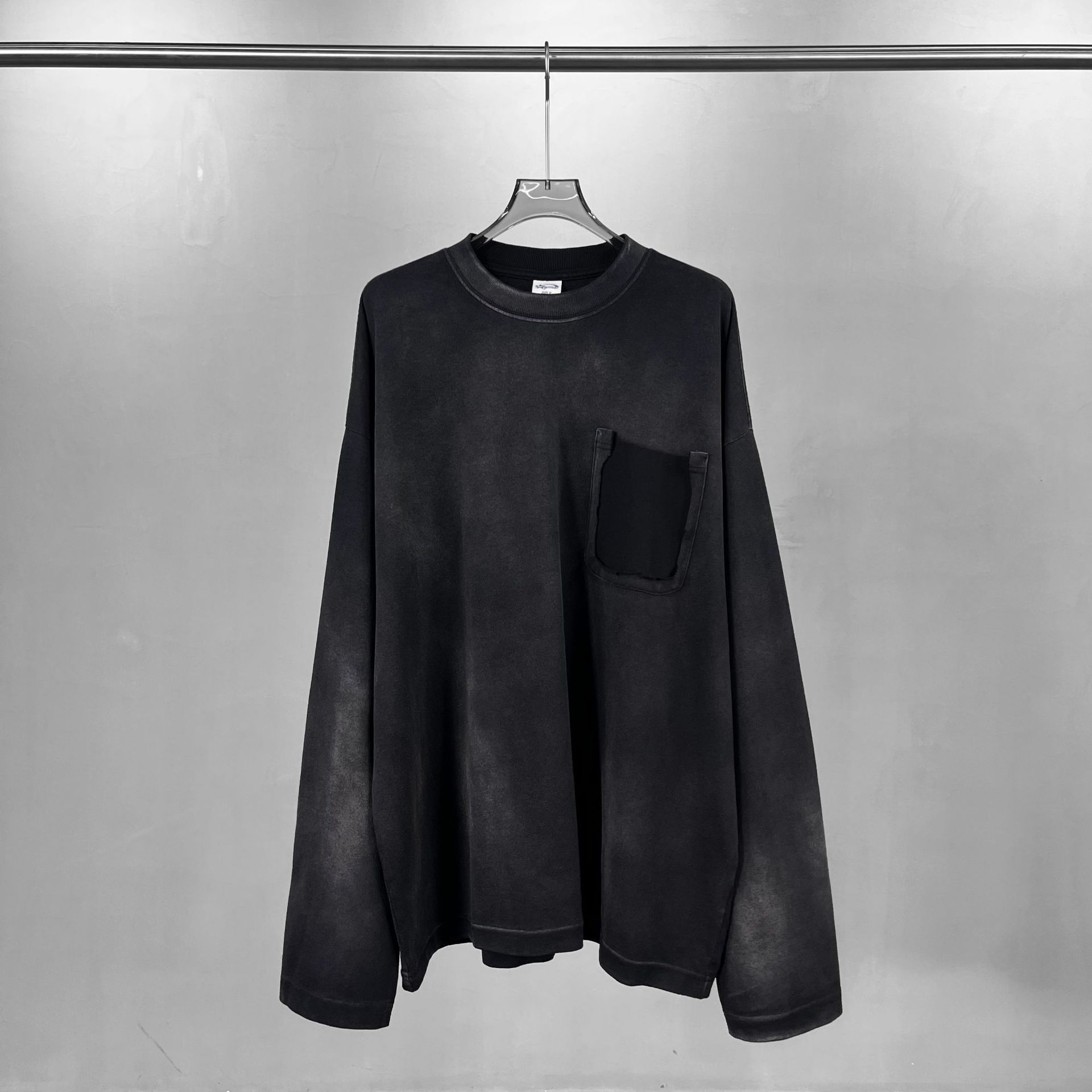 Gradient Cotton Men's Sweatshirt Washed Wasteland Style Top_voghion.com