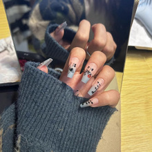 中国风水墨穿戴甲成品梅花竹美甲新中式显白百搭可拆卸手工美甲