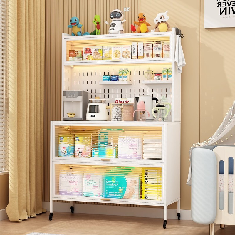 ベビー授乳テーブル防塵フリップトップ収納キャビネットベビー用品収納ラックおもちゃ粉ミルク収納ラック収納キャビネット|undefined