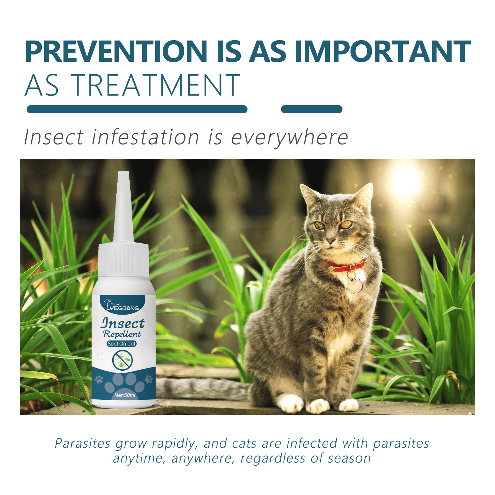 Yegbong pet antipulci gatti, cani, detergente esterno per la pelle vermifugo per pidocchi, zecche e zecche_voghion.com