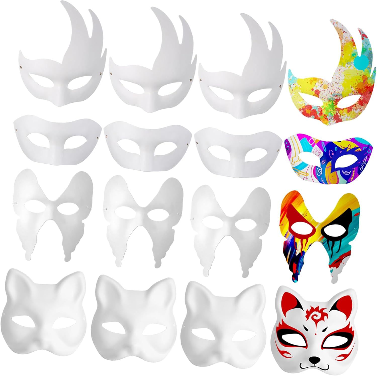 Máscara de pulpa transfronteriza, pintura en blanco, accesorios de actividades hechas a mano para niños, máscaras hechas a mano de bricolaje, mascarones para hombres y mujeres