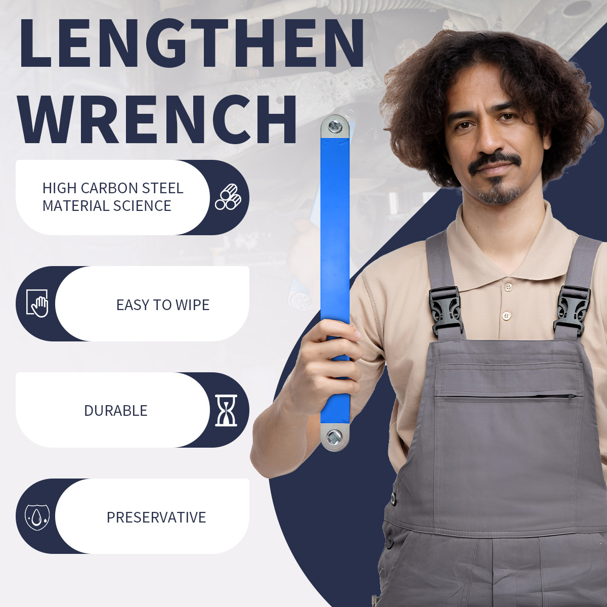 Cross-Border In-Stock Tools for Auto Repair, Interchangeable Adapter, Two-Way Extension Wrench