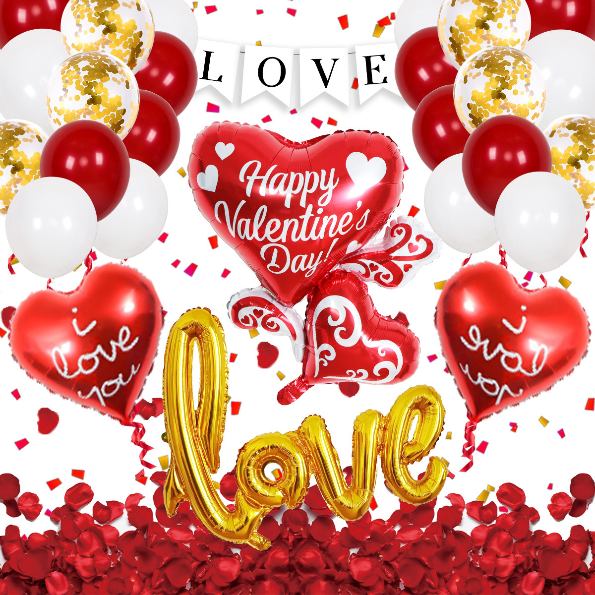 Set de globos de San Valentín nuevos artículos de San Valentín decoración de boda artículos de boda decoración de la casa de boda