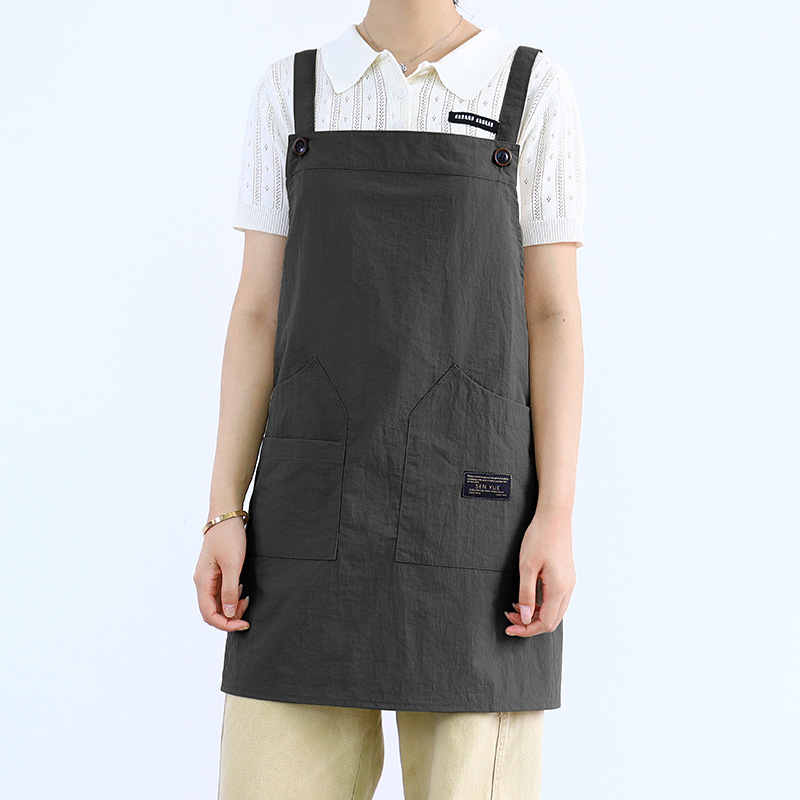 Nuevo delantal de terciopelo de torre transfronterizo logo personalizado ropa de trabajo de camarero transpirable de secado rápido H correa delantal impermeable