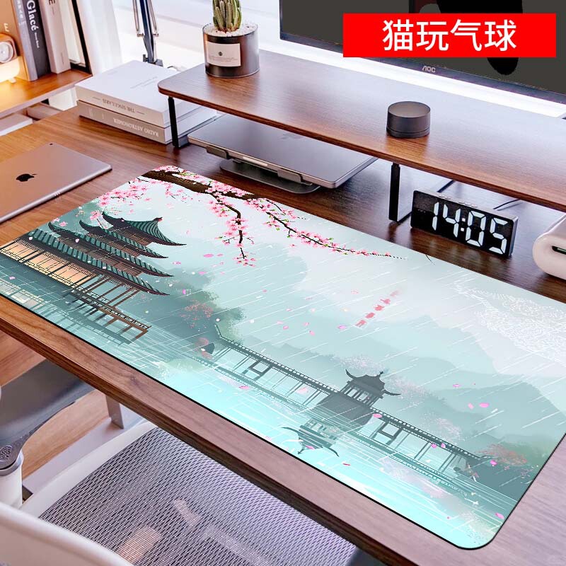 特大古画風景柄マウスパッド、キーボードパッド、特大厚手縁取りオフィスデスクパッド、ワンピース販売|undefined