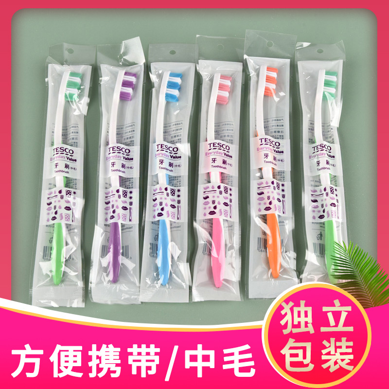 중간 칫솔 별도의 포장 복지 우대 수동 칫솔 여행 휴대용 간단한 포장