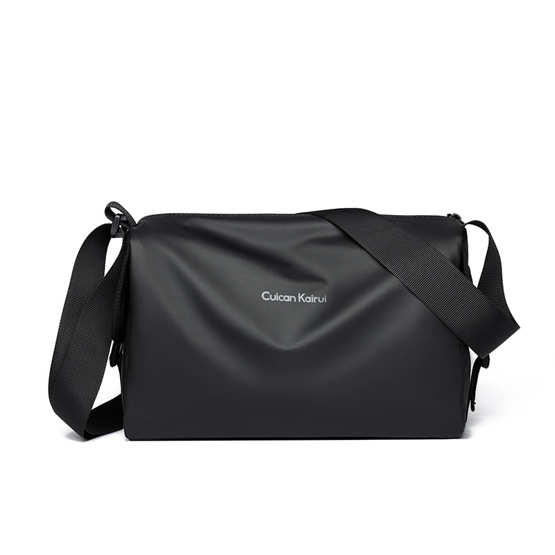 Bolso bandolera de película de cuero impermeable para hombre al por mayor transfronterizo, bolso de hombro de viaje al aire libre de gran capacidad de negocios simples, marea