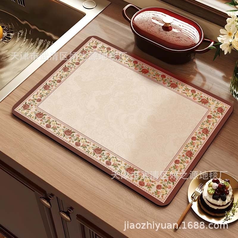 Almohadilla de drenaje transfronteriza, lodo de diatomeas, fácil de cuidar, almohadilla absorbente, encimera de escritorio de cocina, almohadilla de aislamiento antiescaldado, suministro directo de fábrica