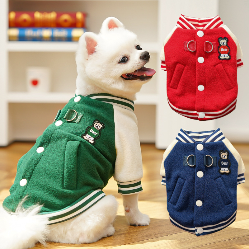 棒球服猫咪衣服毛衣服宠物狗狗秋冬摇粒绒衣泰迪柯基法五毛猫用品|undefined