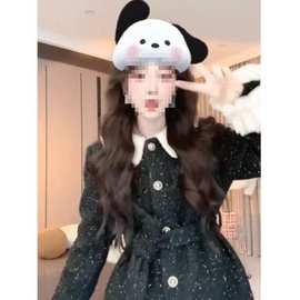 冬季新款感小香风羽绒棉服外套女冬装黑色厚外套加厚