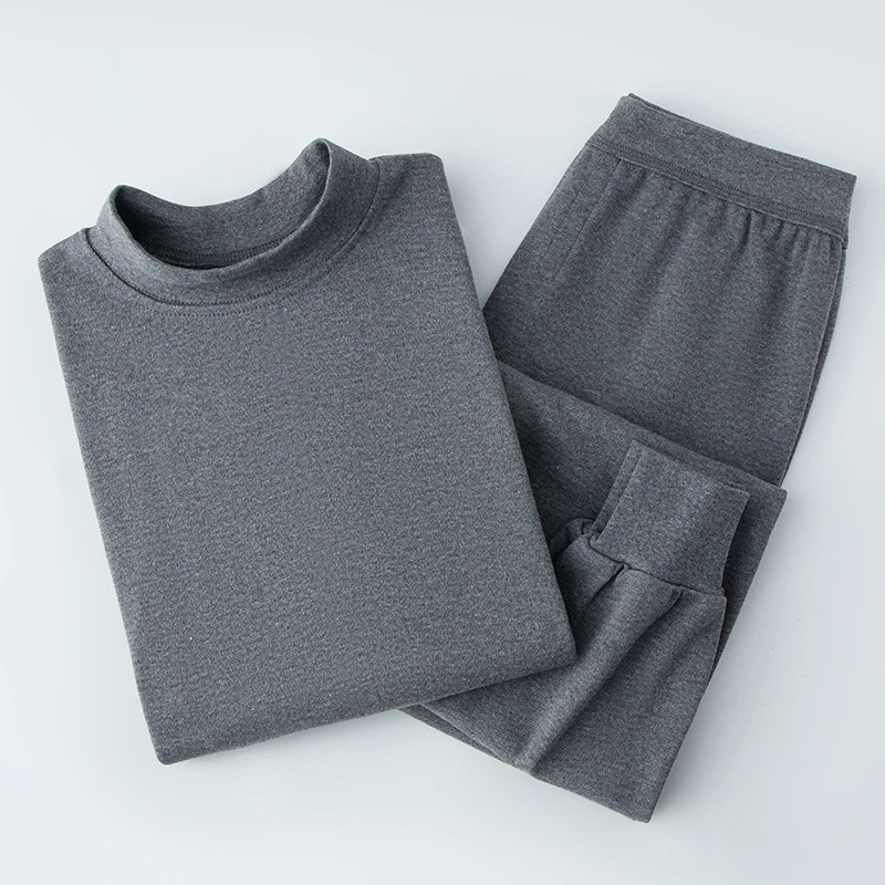 Men's cotton thermal underwear set, thin and warm, suitable for middle-aged and young men, perfect for autumn and winter wear.