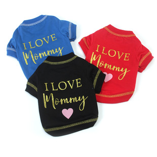 Factory Direct Sales Dog Clothes, Pet Clothes, Round Neck Threaded Elastic Thin Cotton T-Shirt |   Ready-Made Wholesale