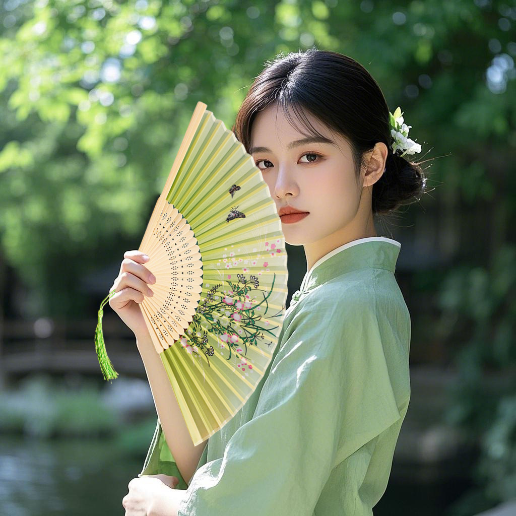 古风扇子折扇中国风汉服男女旗袍舞蹈跳舞儿童学生夏日随身折叠扇