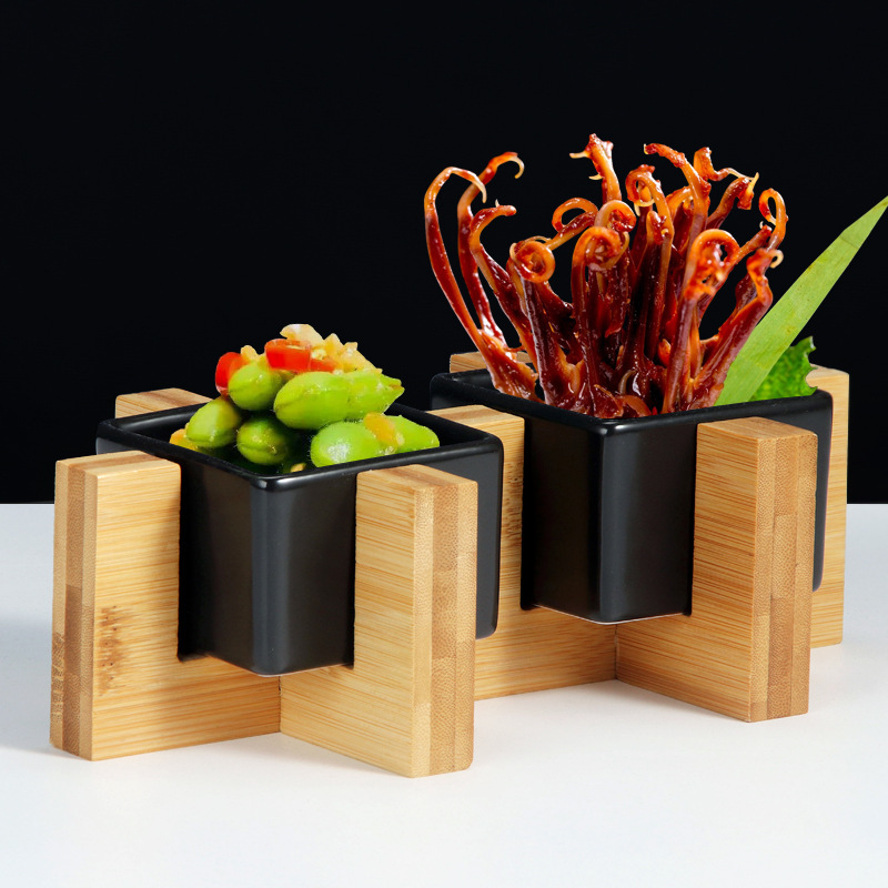 Ceramic Square Cup Japanese-Style Tea Snack Dish Creative Tableware Large Dong-Style Artistic Fusion Dish Combination Japanese-Style