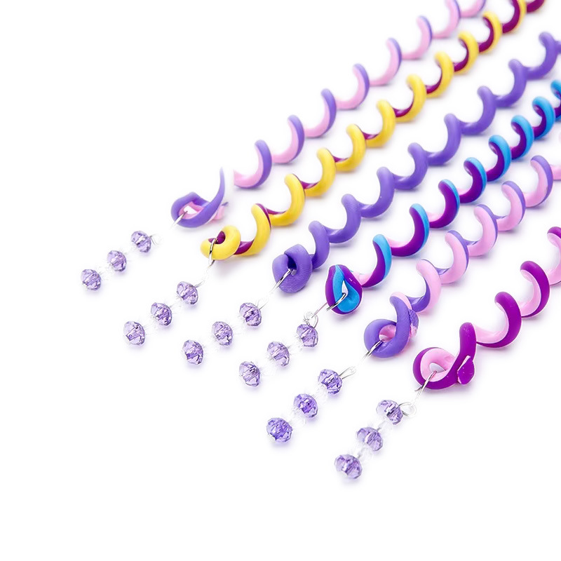 탄력있는 머리 땋기 도구 보라색 시리즈