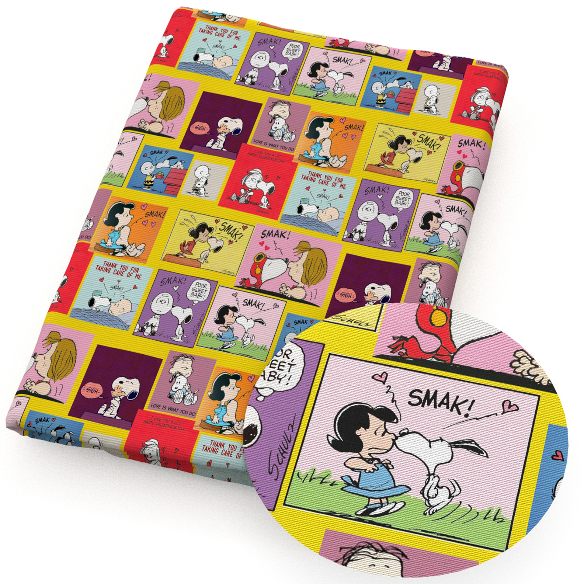 Perro Snoopy impresión de dibujos animados 100% tela de algodón DIY ropa hecha a mano bolsa, 1Yc55667
