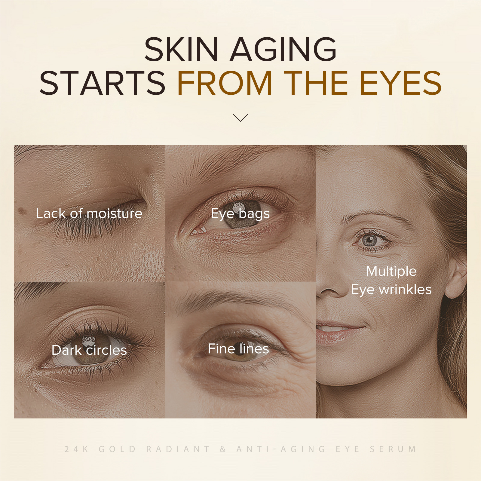 LAIKOU Laikou Gold Foil Snail Eye Serum 30ml &ndash; Eye Care Skincare & Cosmetics for Cross-Border Shipping