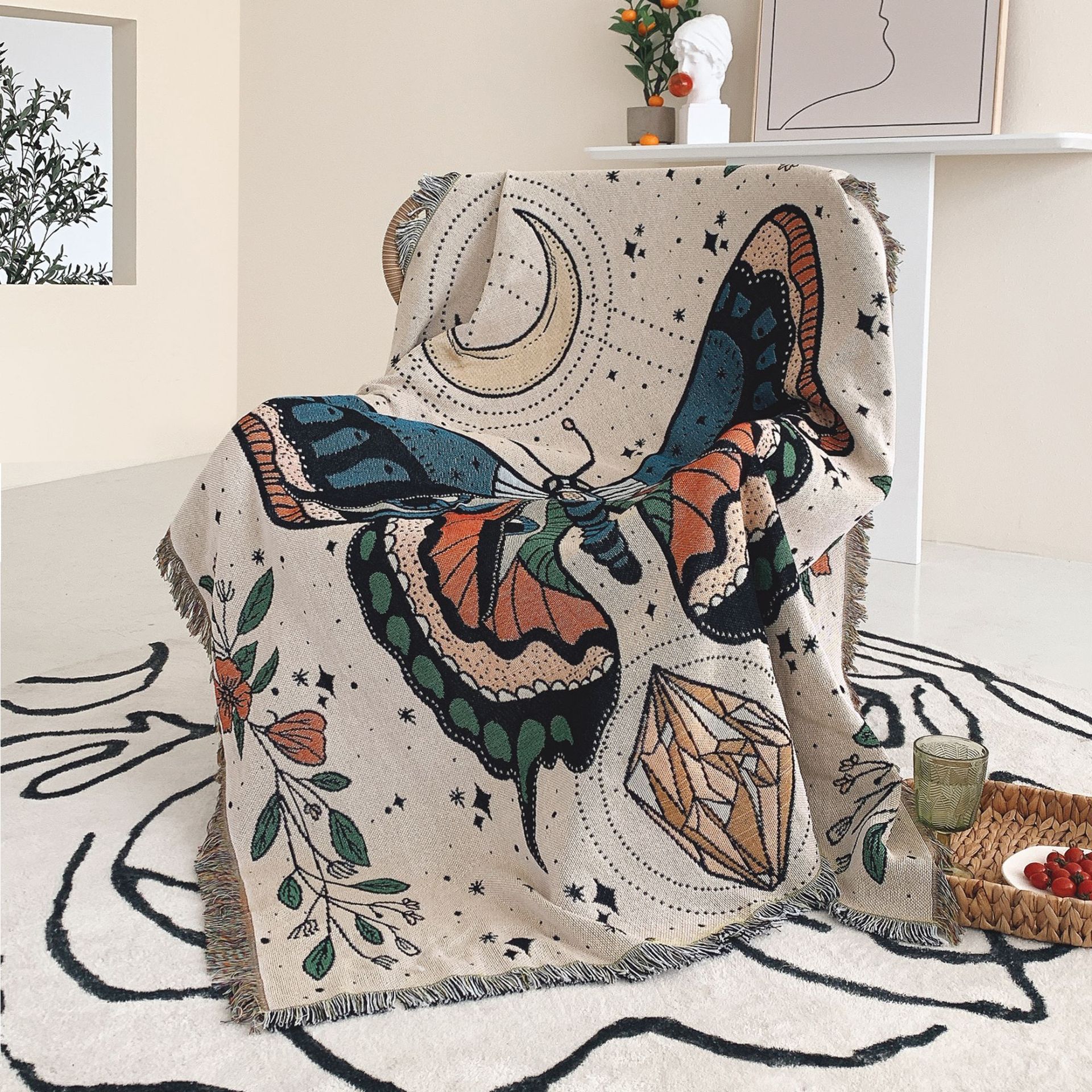 Fashion Style Fashion Flower Butterfly Cotton Blanket