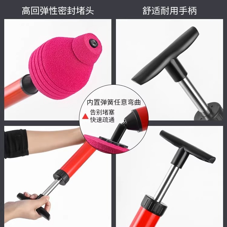 Draguadora de inodoro con un cañón de ventilación de aire de alta presión para dragar tubería de alcantarillado y herramienta especial para succión de inodoro