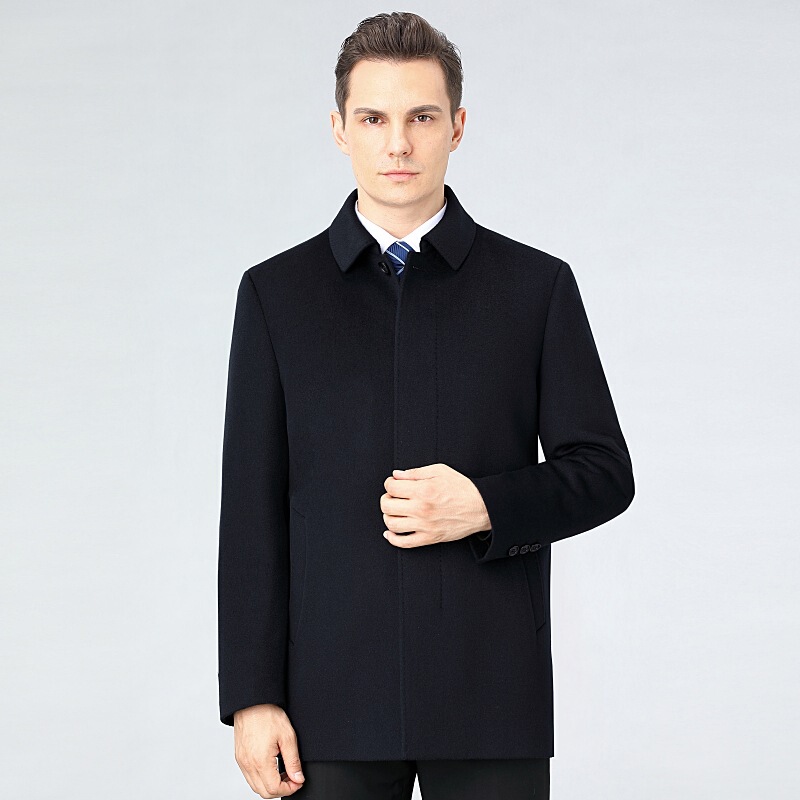 Brand Detachable Rabbit Fur Lining Woolen Outwear Men's Cashmere Jacket High-End Woolen Civil Servant Thickeneded Outwear Brand Detachable Rabbit Fur Lining Woolen Outwear Men's Cashmere Jacket High-End Woolen Civil Servant Thickeneded Outwear