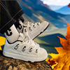 Universal white shoes, non-slip sneakers with headlight for elementary school students, Korean style, autumn