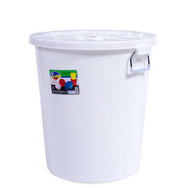 5DBJ批发加厚大白桶塑料家用储水桶带盖特大号大桶户外圆形垃圾桶
