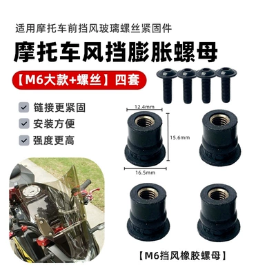Other Electric Vehicle Accessories: Nut Windshield Glass M4/M5/M6 - m6-large-nut-screw-4-sets