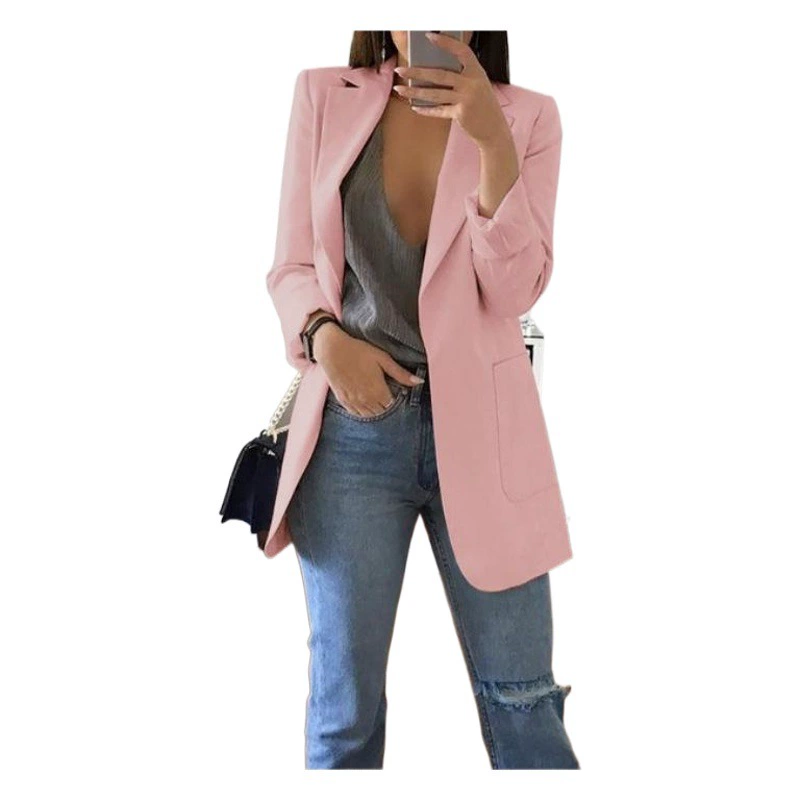 AliExpress Wish Amazon 2019 Европейский и американский горячий стиль с лацканами Приталенный кардиган темпераментный Блейзер Женский