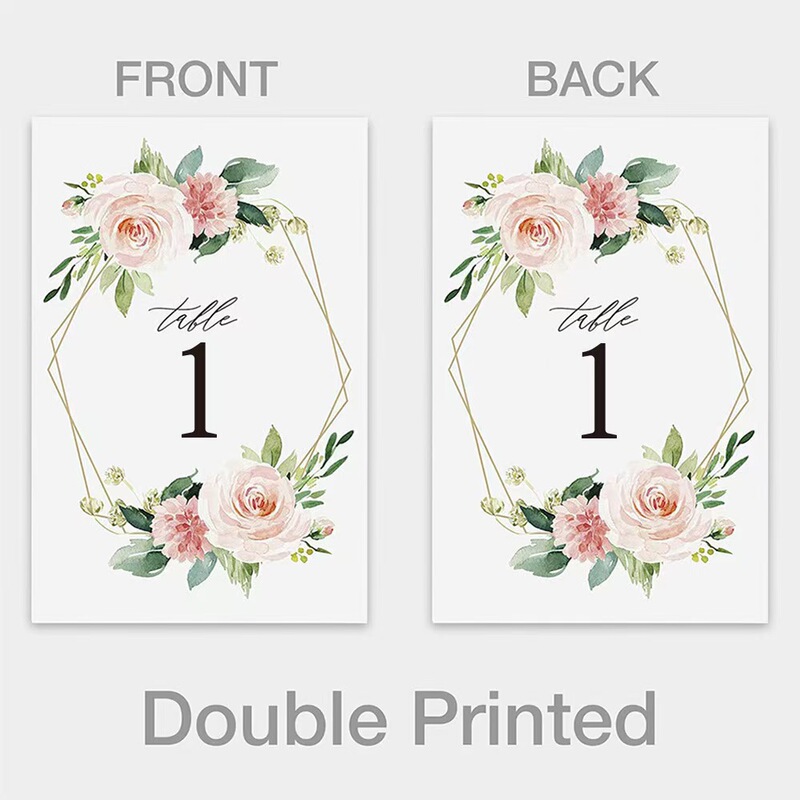 Cross-Border Wholesale Watercolor Floral Wedding Dinner Digital 1-25 Event Seat Card Event Decoration Card with Table Card